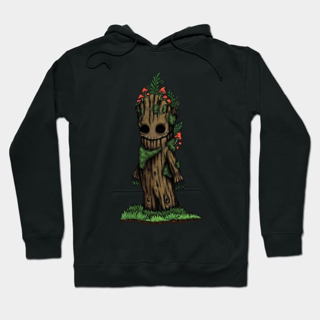 Mushroom tree stump Hoodie by Raluca Iov